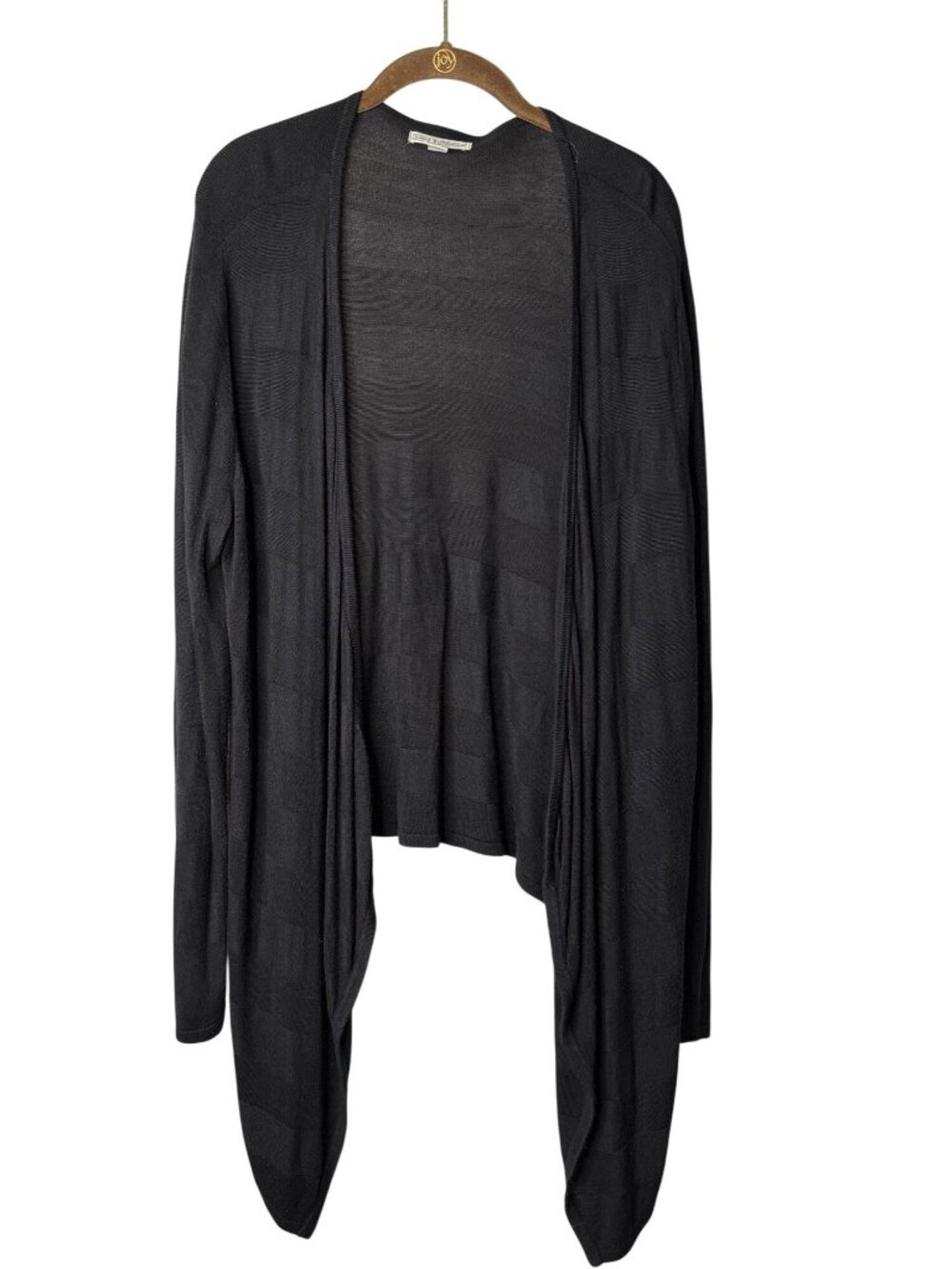 Dana Buchman Open Front Drapey Cardigan Size XL Striped Black Viscose